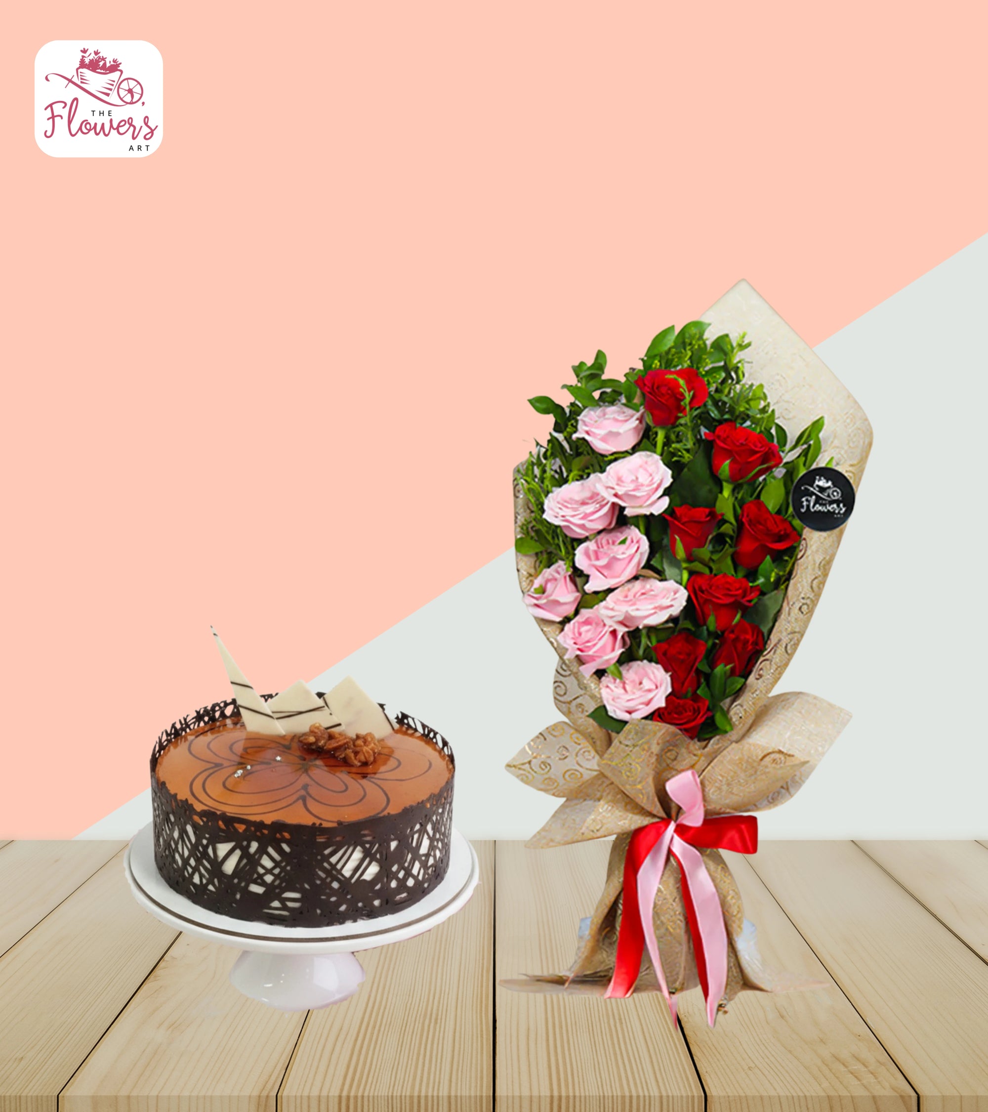 Two – Toned Affection & Caramel Almond Cake