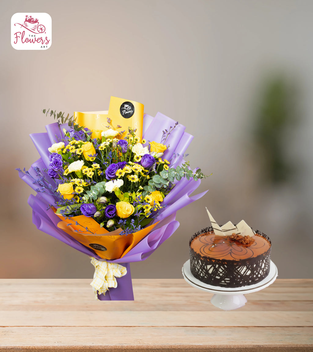 Sunlit Lavender & Caramel Almond Cake