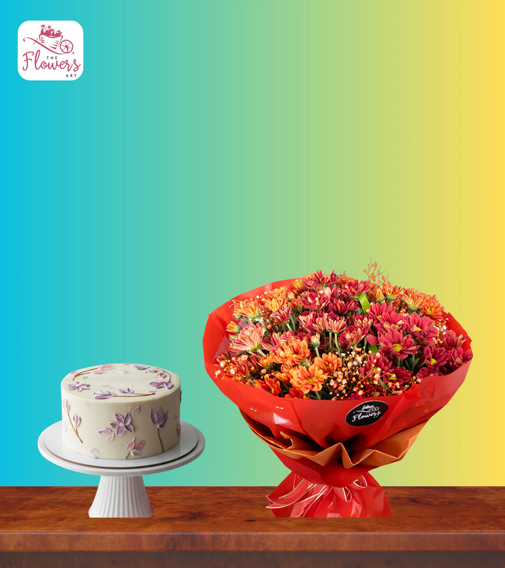 Red and Radiant & Chocolate Truffle Cake