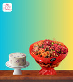 Red and Radiant & Chocolate Truffle Cake