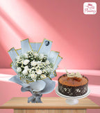 Ivory Charm & Caramel Almond Cake